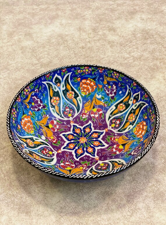 10\'\' Large Decorative Bowl Colorful Bowl Decorative - Etsy