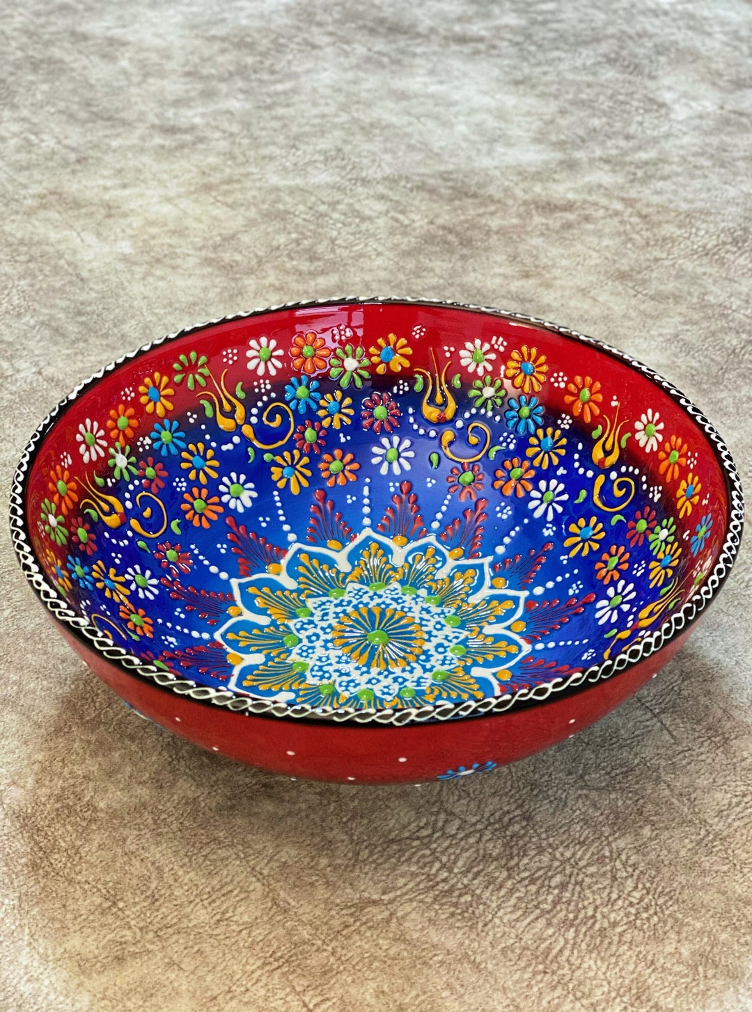 Multisize Handmade Ceramic Serving Bowl,large Colorful Salad Bowl,large