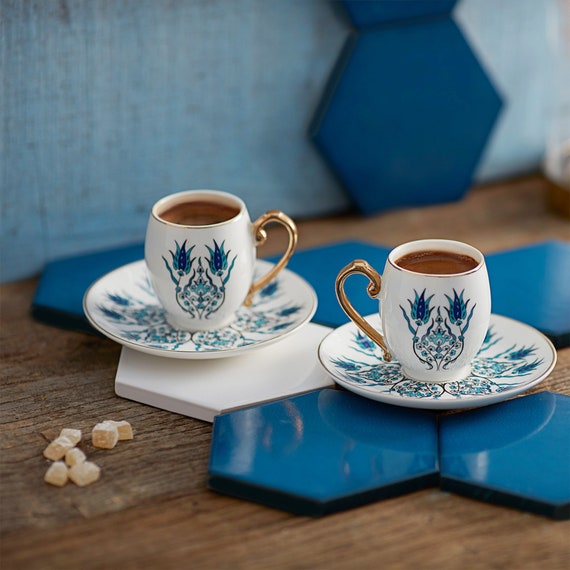 BTaT- Juego de 6 tazas de té, tazas de té y platillos, juego de té, tazas