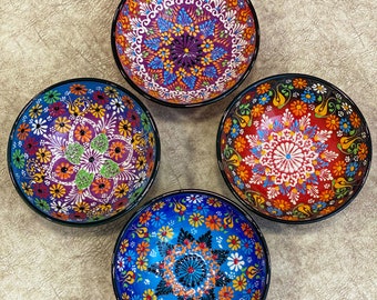 Decorative Salad Bowl Meze Snack Oriental HUGE DISCOUNT 4x Ceramic Bowl Set Pottery Wedding gifts 16 Cm Housewarming Tapas
