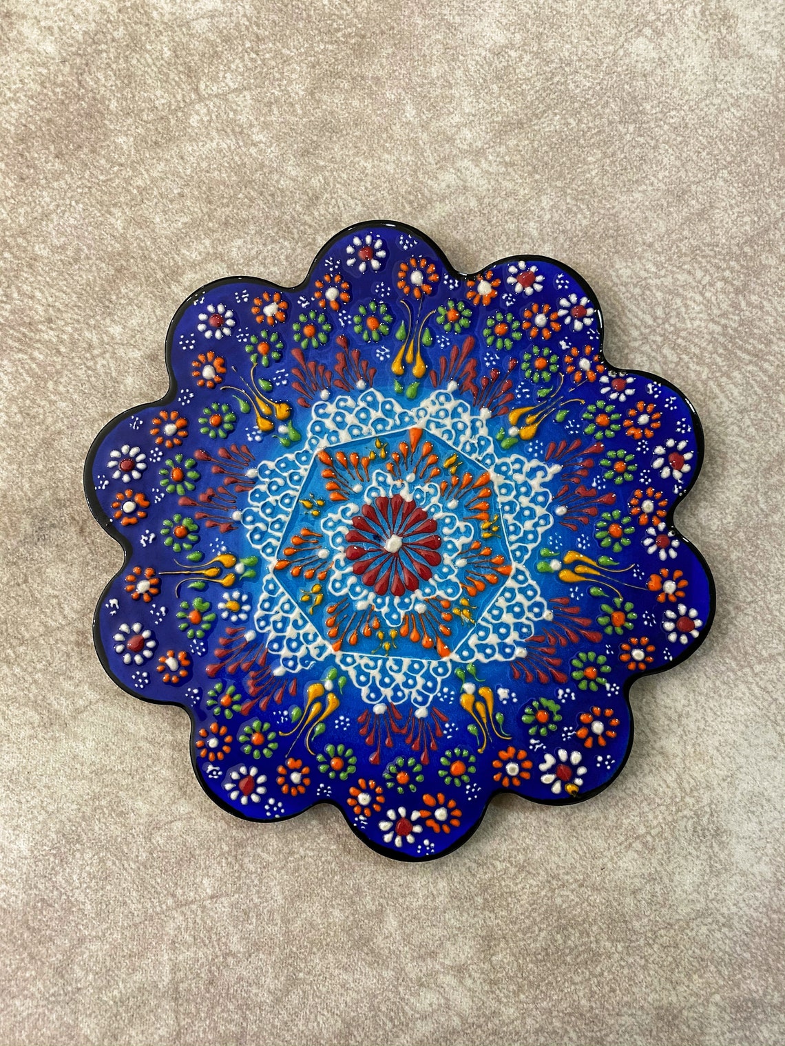 Décor ceramic Trivet 7 Tile Trivet Ceramic Coaster Etsy