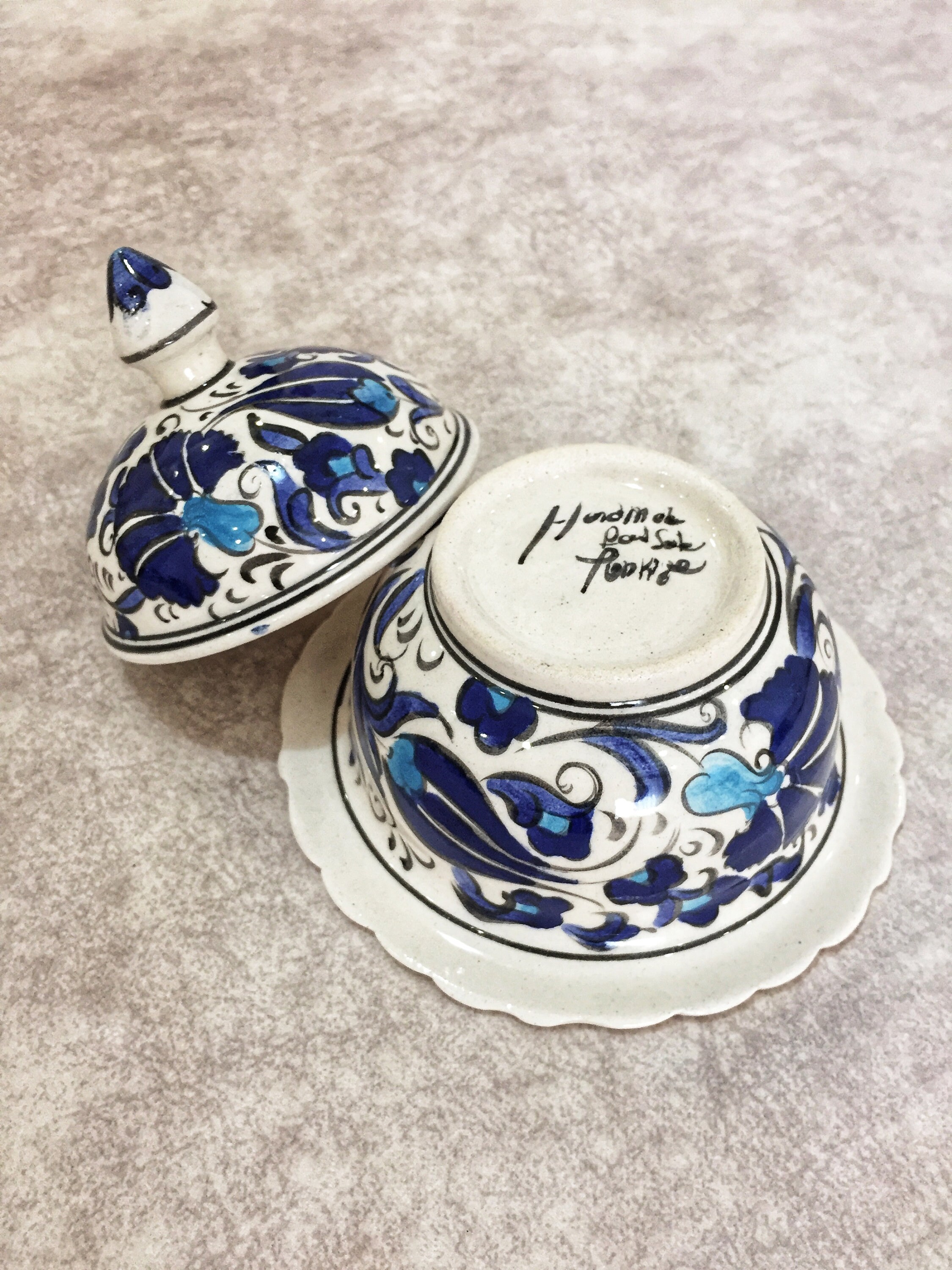 10 Cm Turkish Sugar Bowl With Lid Turkish Ceramic Bowl Sugar Etsy