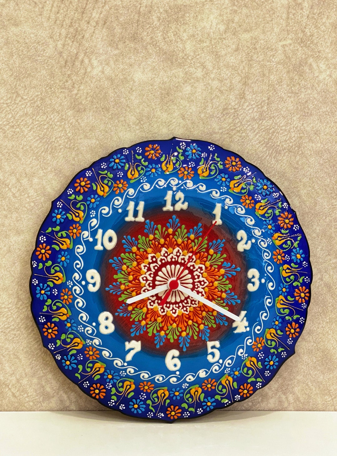12'' Handmade Ceramic Wall Clock Decorative Ceramic Etsy