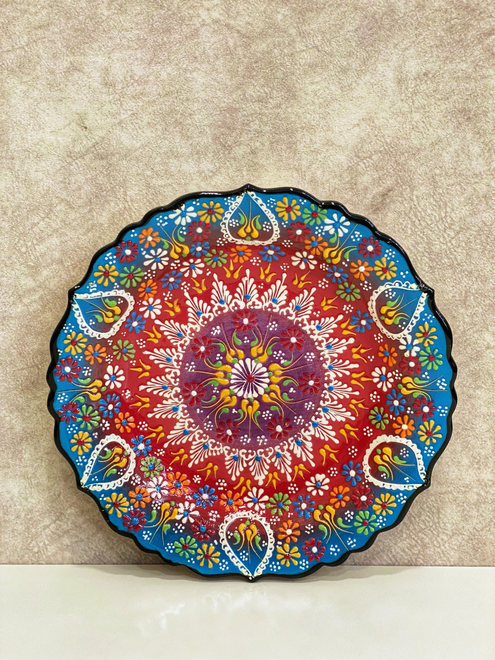 12'' Decorative Wall Hanging Plate Hand Painted Etsy