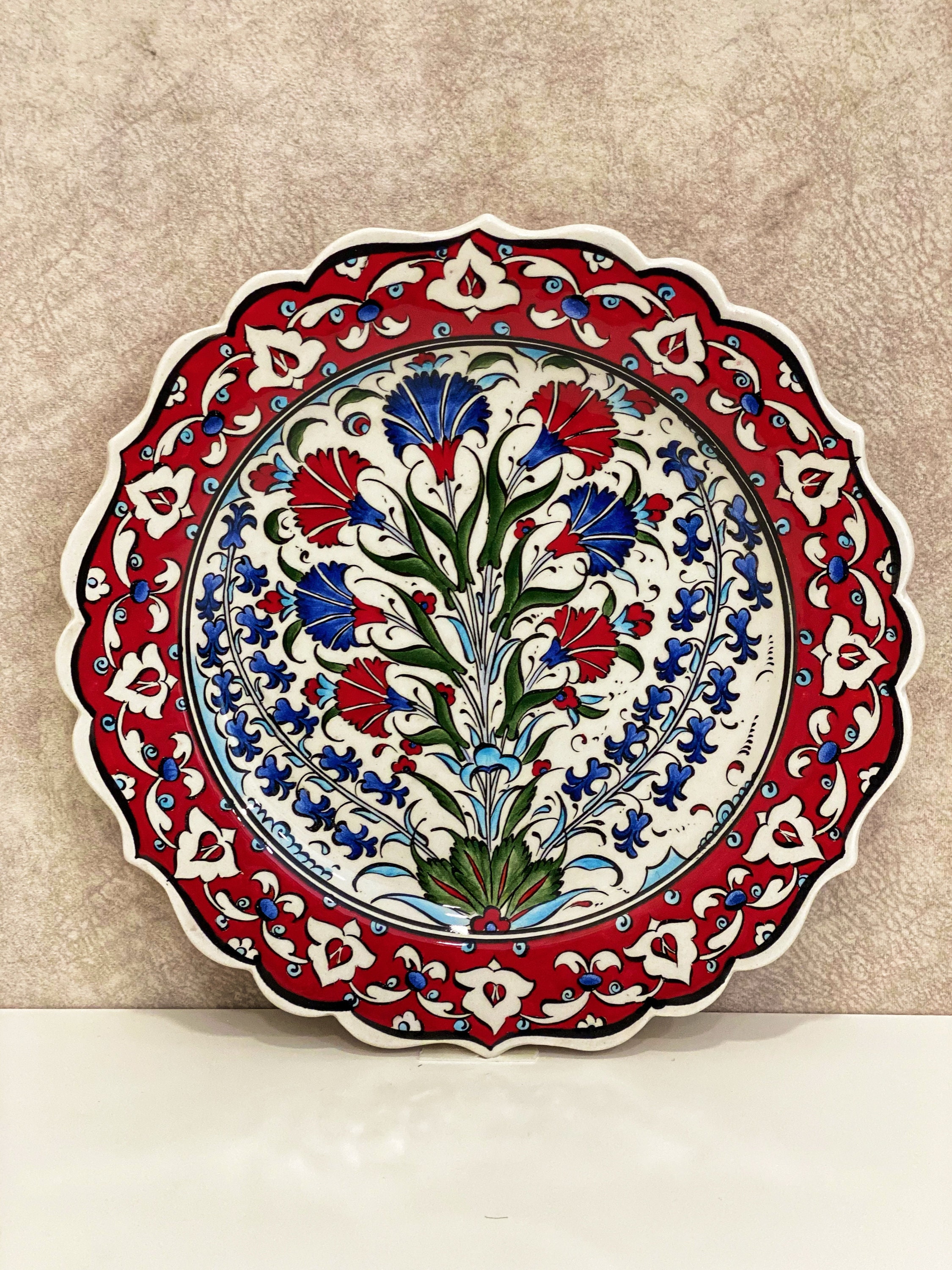 12&rsquo;&rsquo; Turkish Ceramic Wall Plate Decorative Ceramic | Etsy
