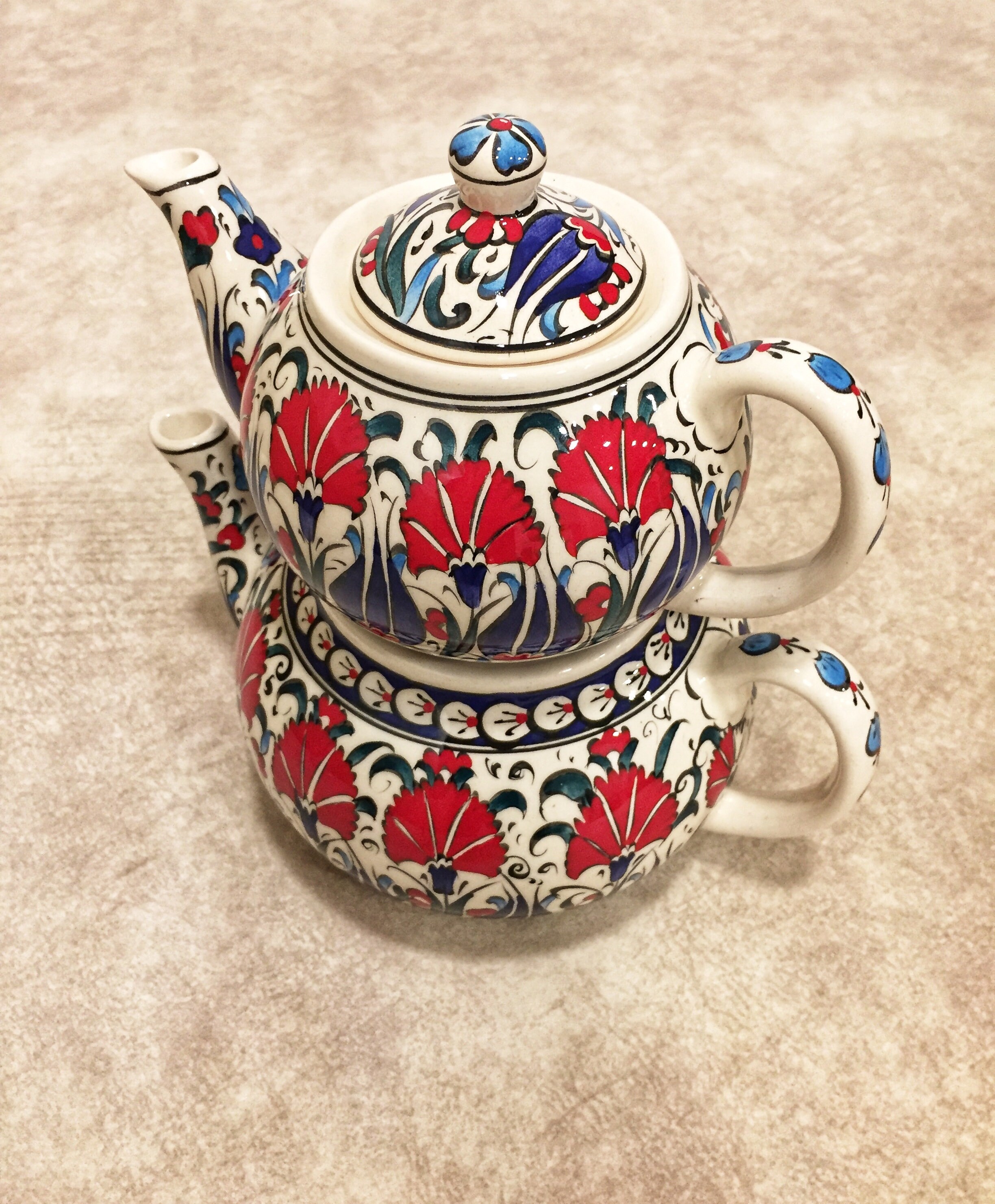 Turkish Ceramic Tea Pot Set Ceramic Tea Pot Turkish Ceramic Etsy