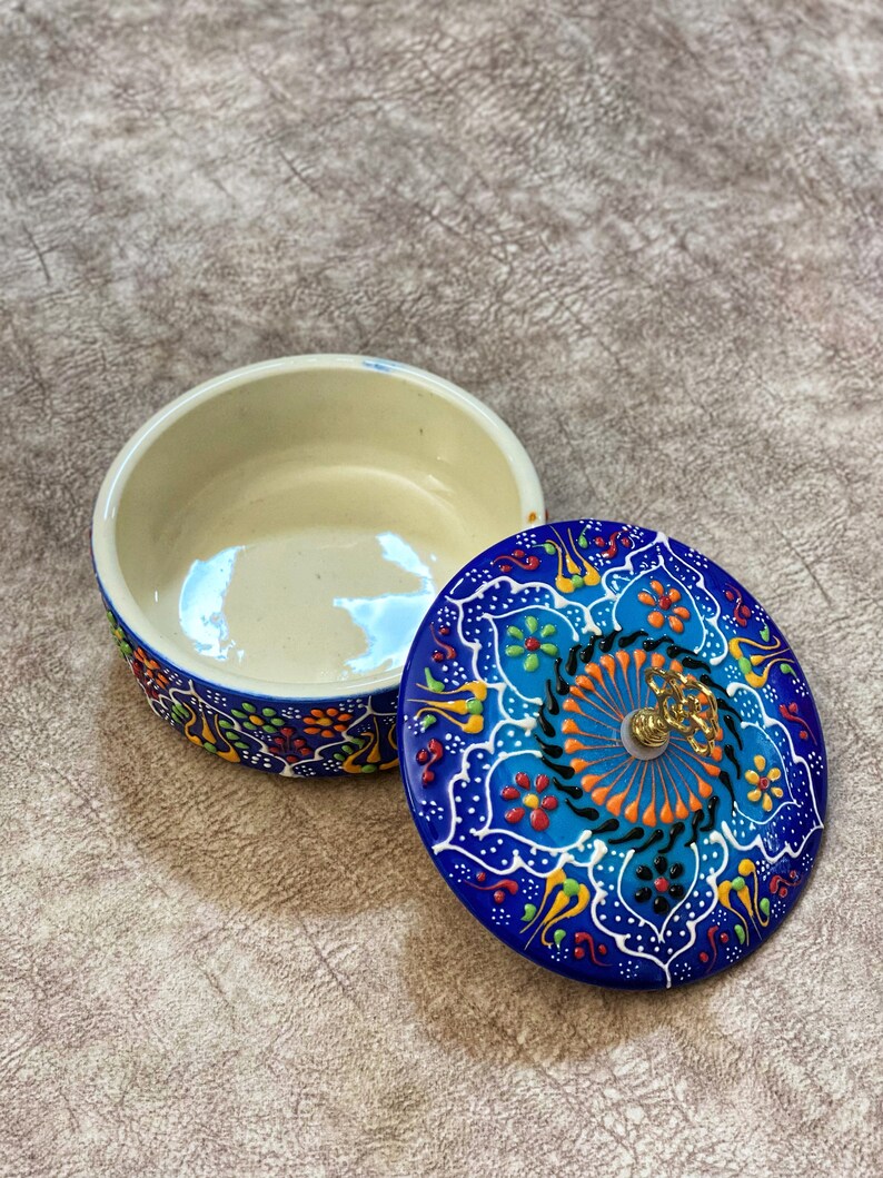 Turkish Sugar Bowl With Lid Turkish Ceramic Bowl Sugar Jar Etsy