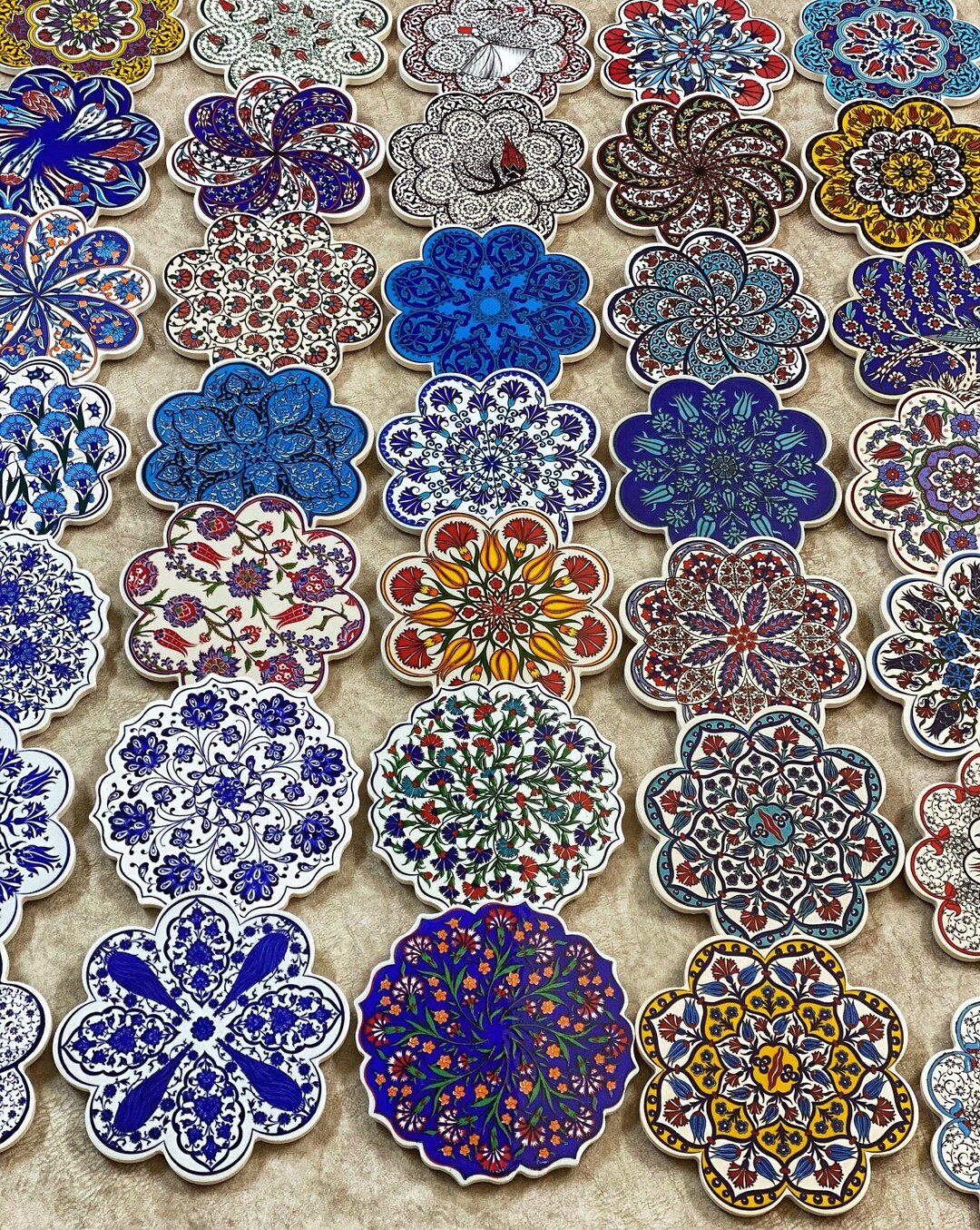 Decorative Turkish Ceramic Trivet 7 Tile Trivet Etsy Australia