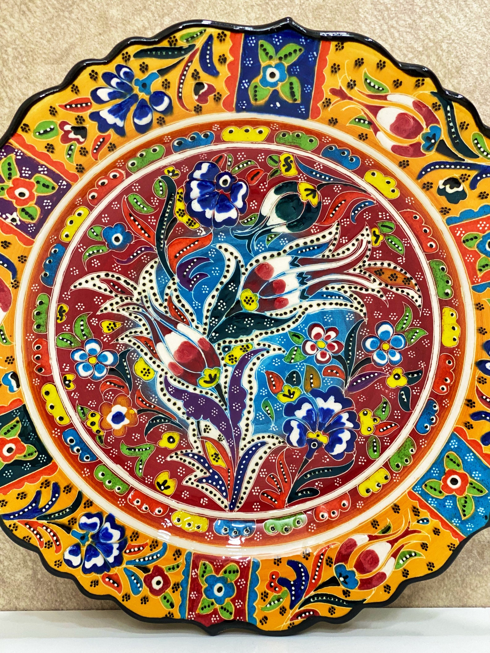 12&rsquo;&rsquo; Turkish Ceramic Wall Plate Decorative Ceramic - Etsy