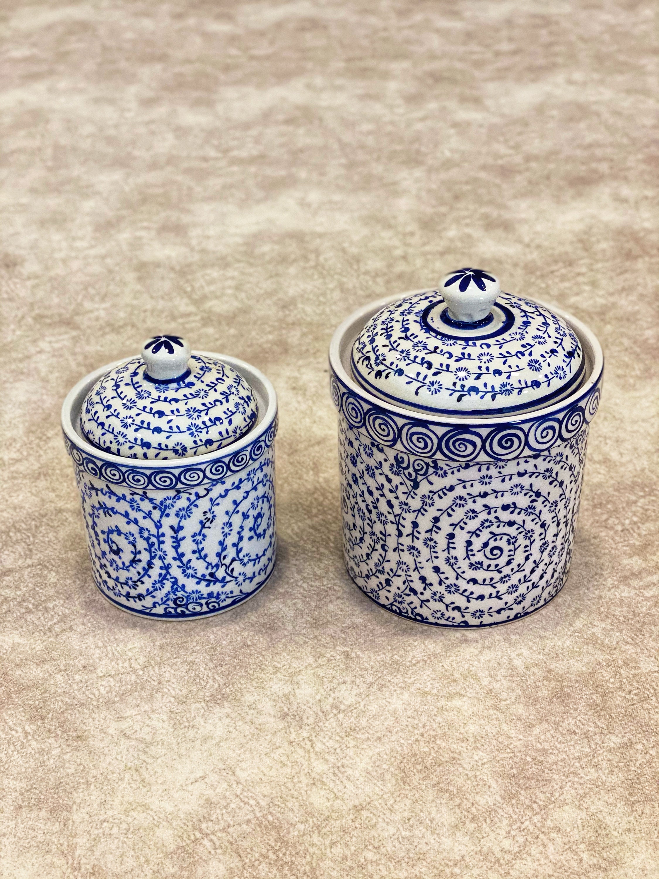 Coffee Jar Sugar Container Set Tea Container 2x Turkish Ceramic Spice Jars With Lid Coffee Jar Sugar Container Set Tea Container 2x Turkish Ceramic Spice Jars With Lid