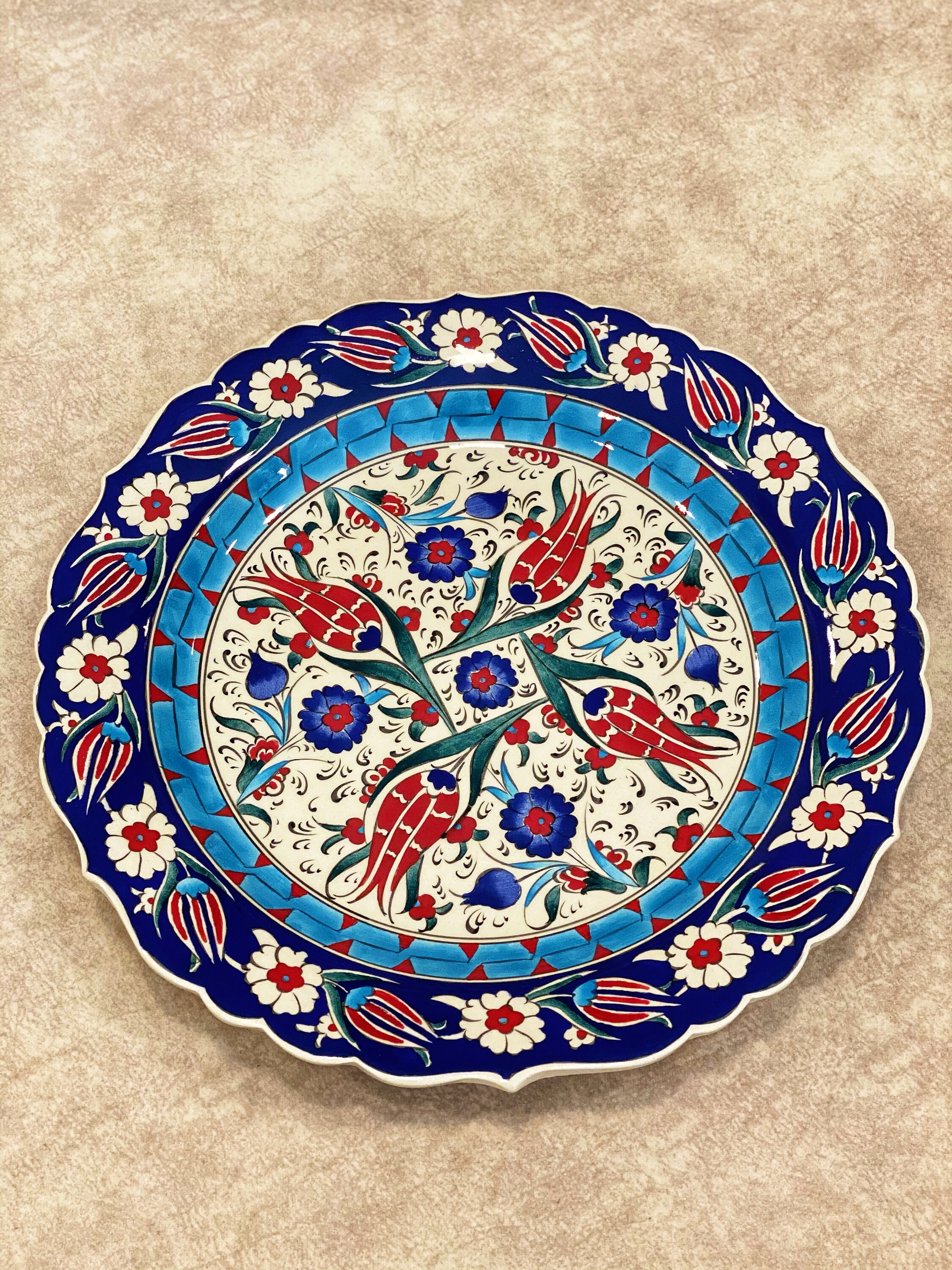 12&rsquo;&rsquo; Turkish Ceramic Wall Plate Decorative Ceramic | Etsy