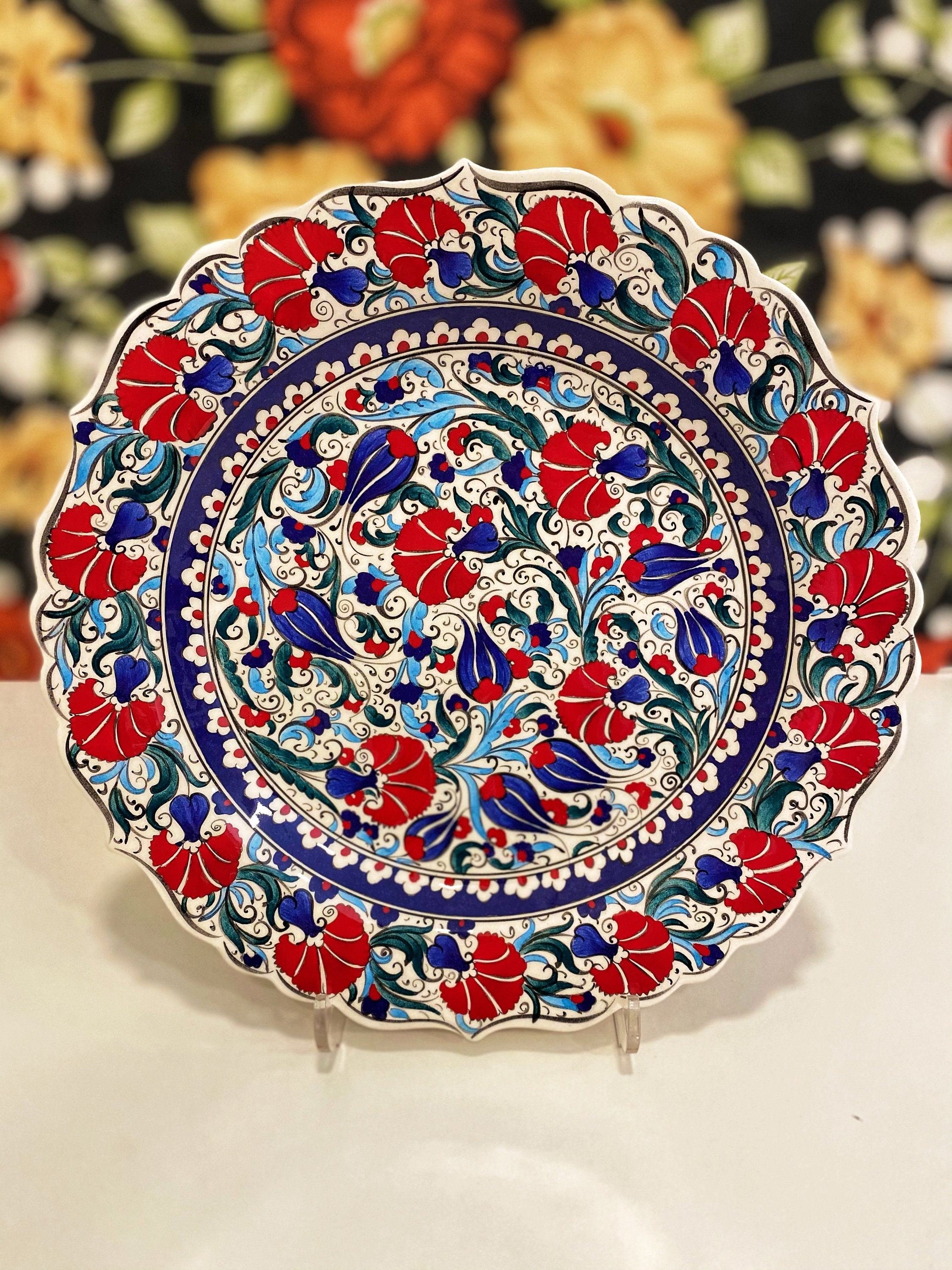 12'' Turkish Wall Plate Colourful Wall Decor Etsy