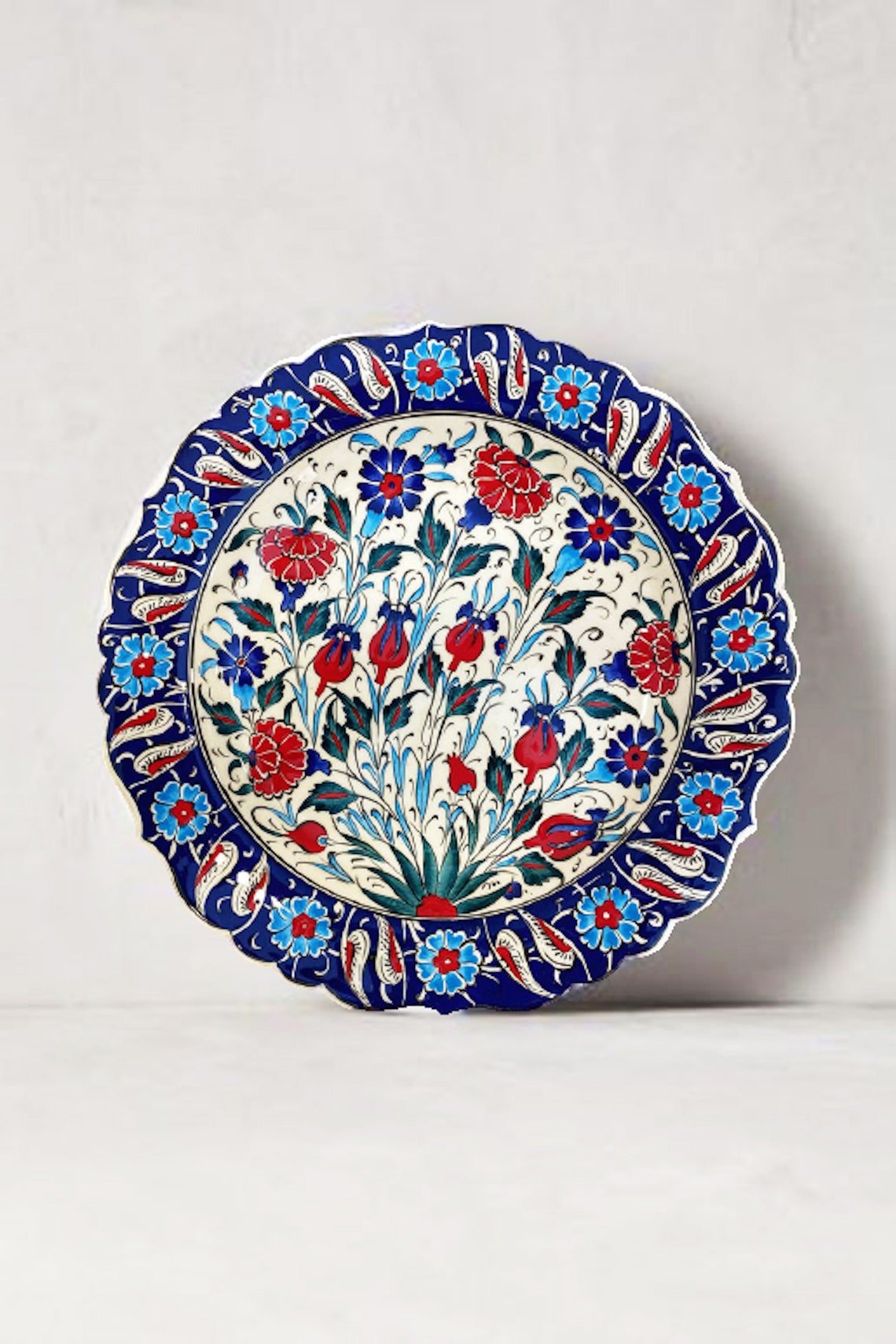 12'' Turkish Wall Plate Colourful Wall Decor Etsy