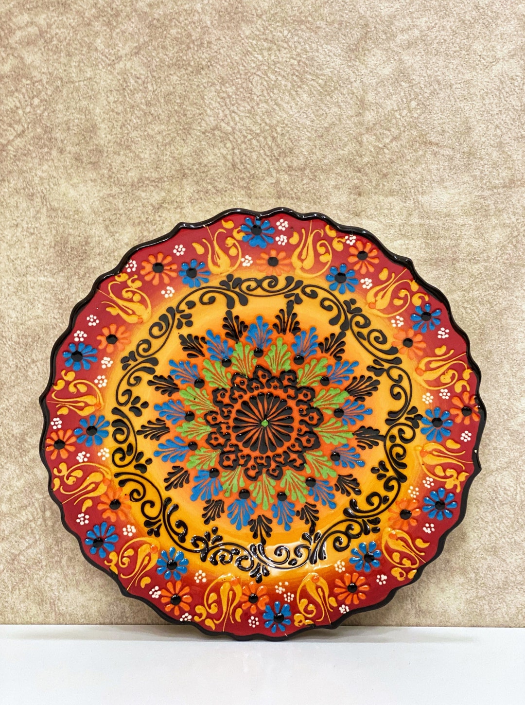 10&rsquo;&rsquo; Decorative Turkish Ceramic Wall Plate Colorful - Etsy
