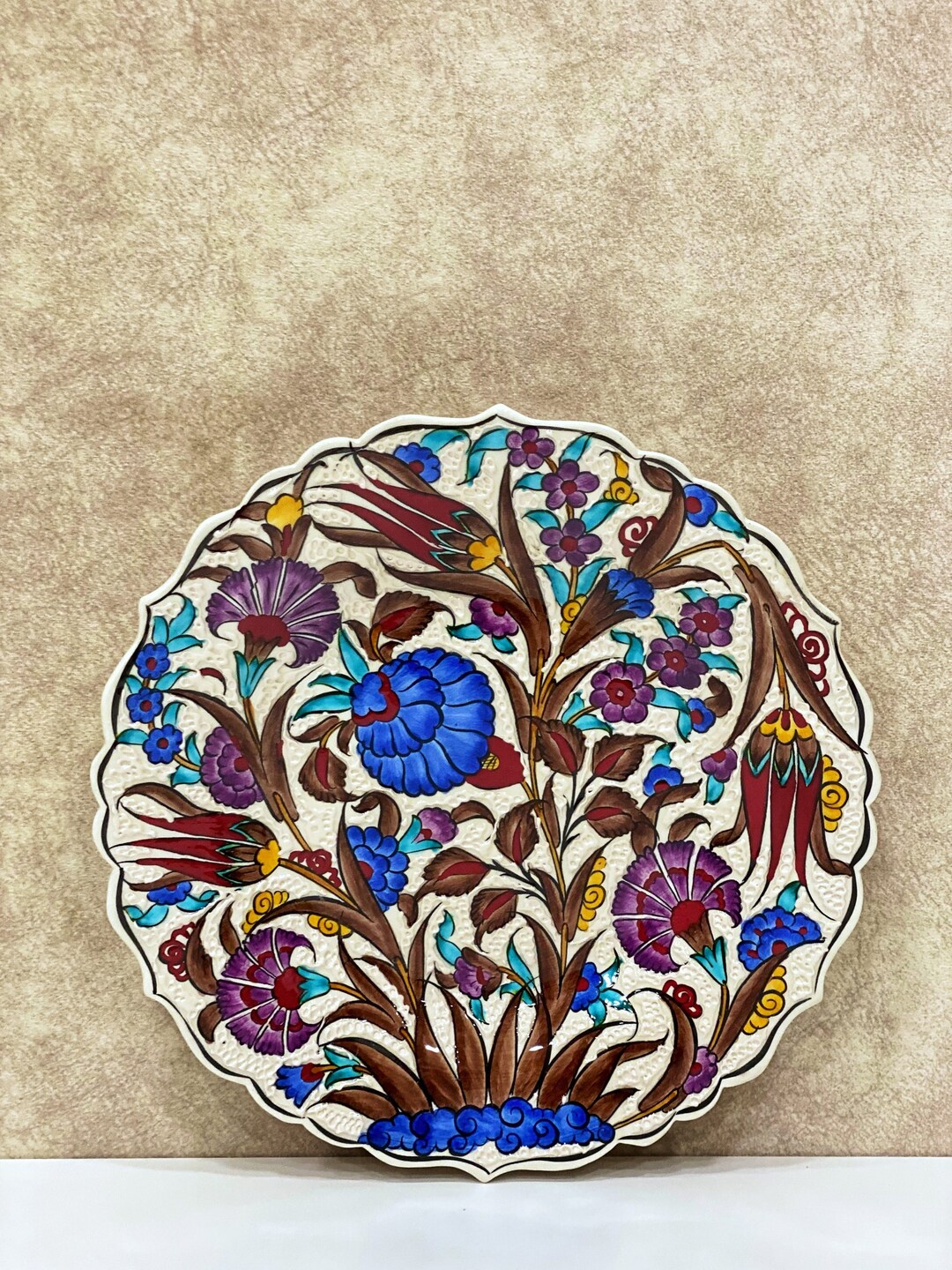 10'' Turkish Wall Plate, Colourful Wall Decor, Decorative Plate for