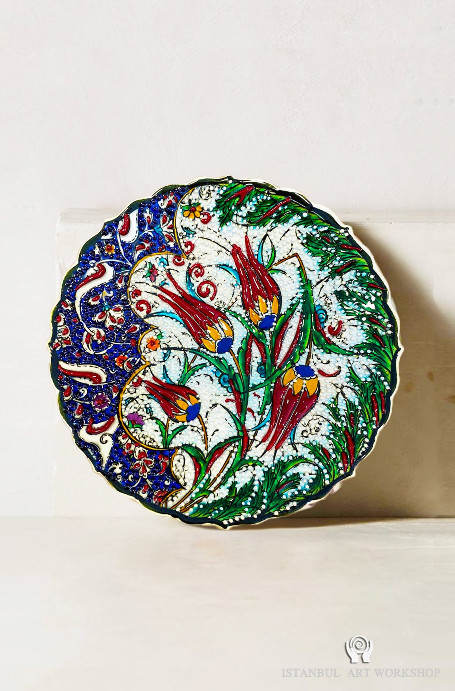 7'' Turkish Wall Plate Colourful Wall Decor Etsy