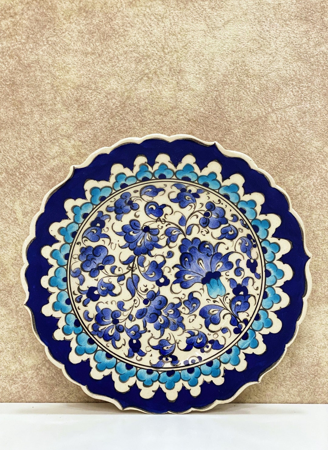 7'' Turkish Wall Plate, Colourful Wall Decor, Decorative Plate for