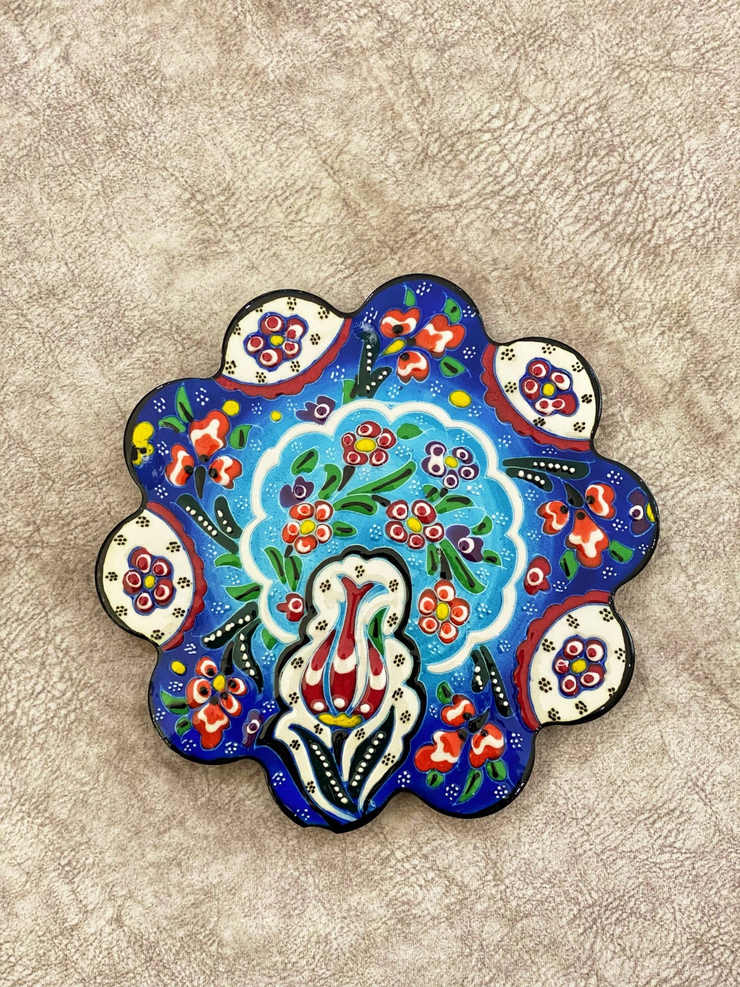 Decorative Turkish Tile Trivet 7, Ceramic Trivet, Ceramic Tile Coaster