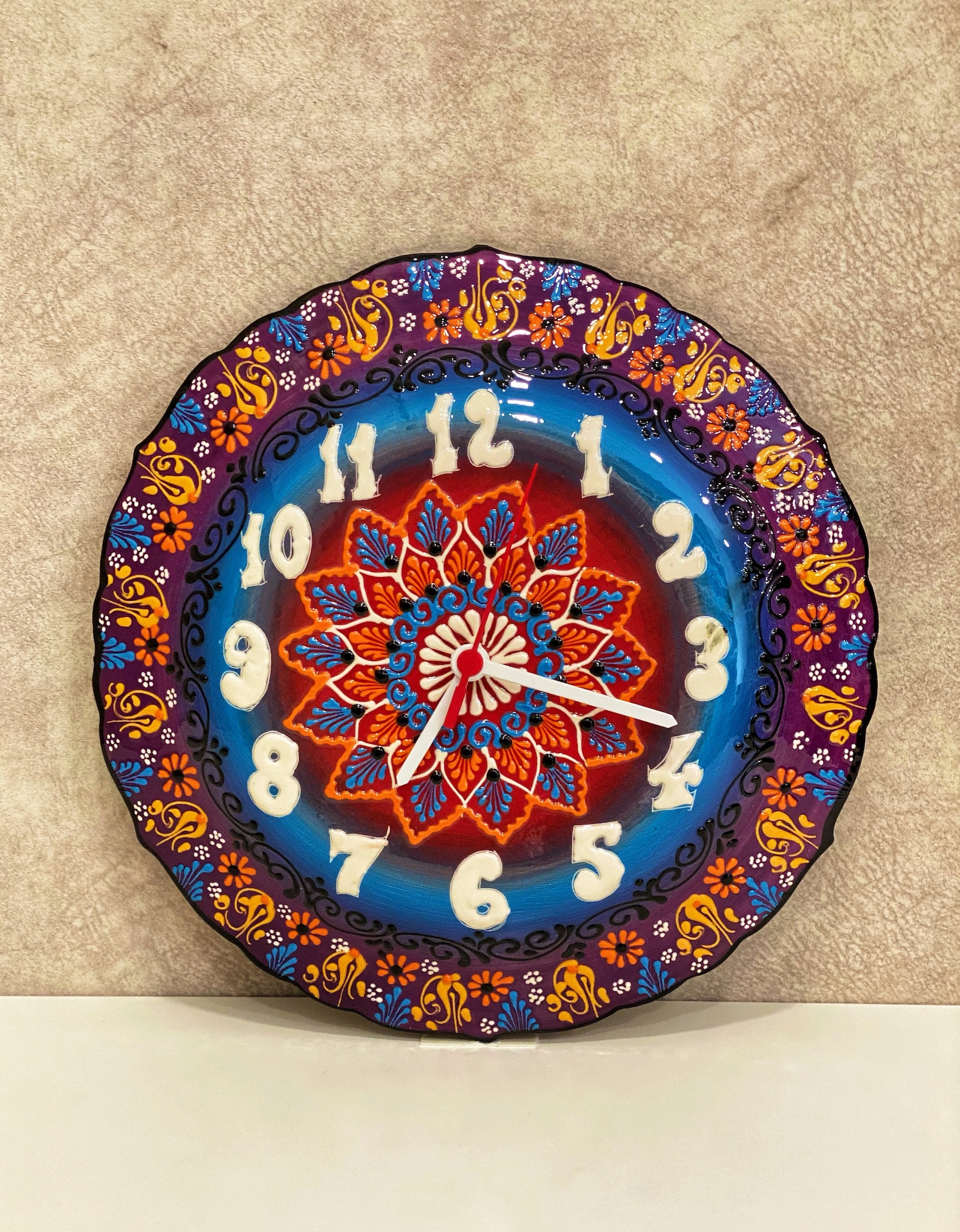 12'' Handmade Ceramic Wall Clock Decorative Ceramic Etsy