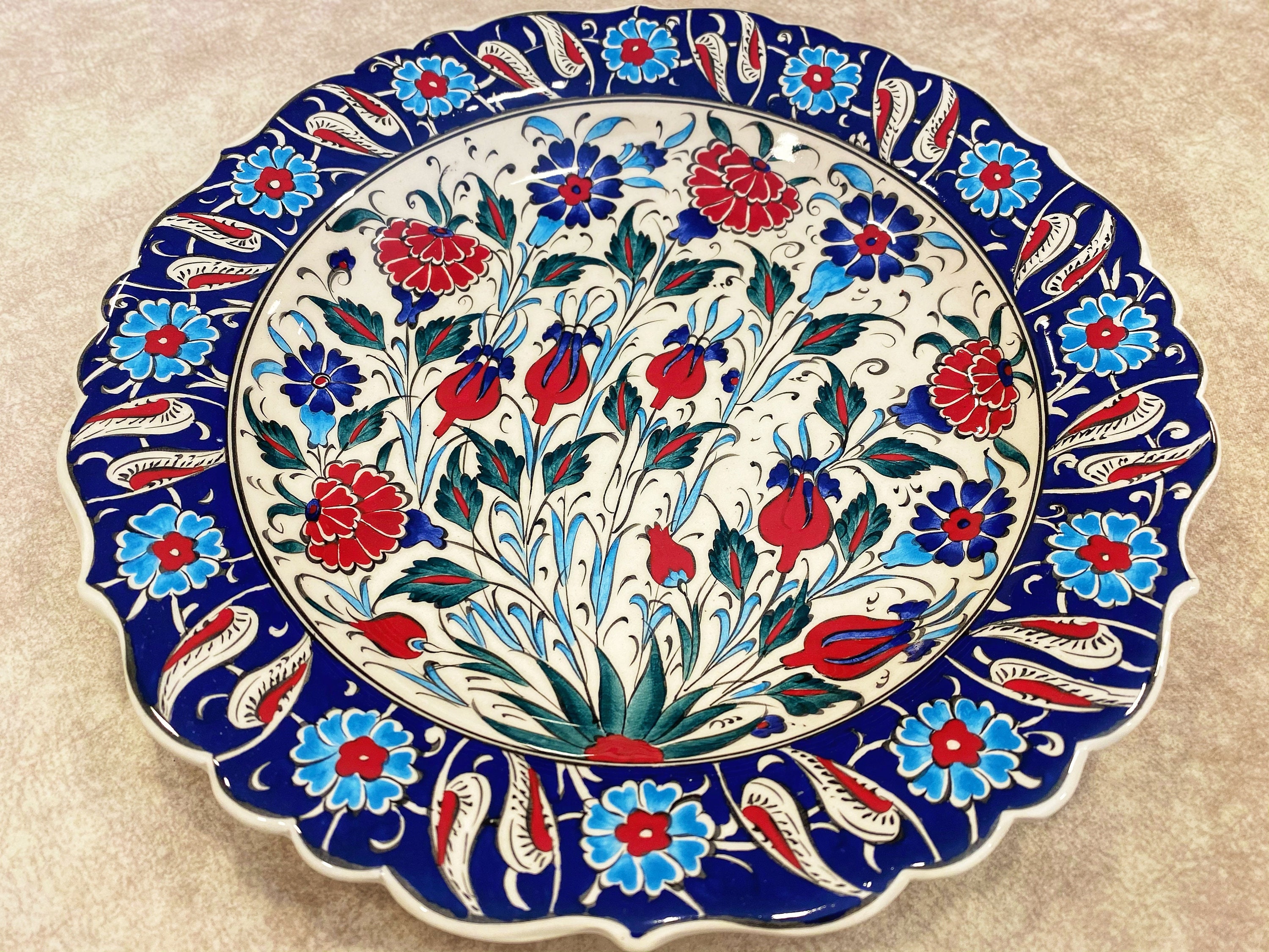 12'' Turkish Wall Plate Colourful Wall Decor | Etsy