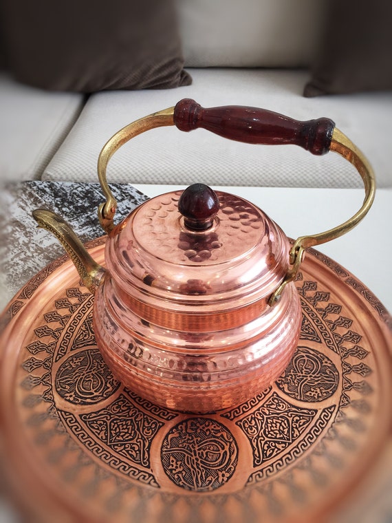 Turkish Copper Teapot, Handmade Copper Kettle, Vintage Style