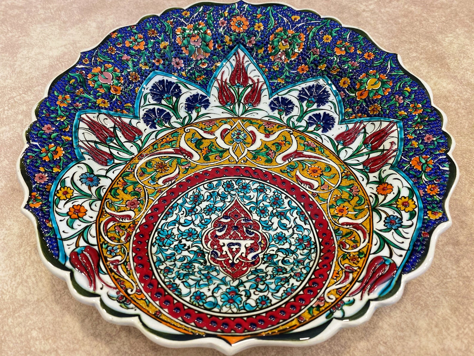 12&rsquo;&rsquo; Turkish Ceramic Wall Plate Decorative Ceramic | Etsy