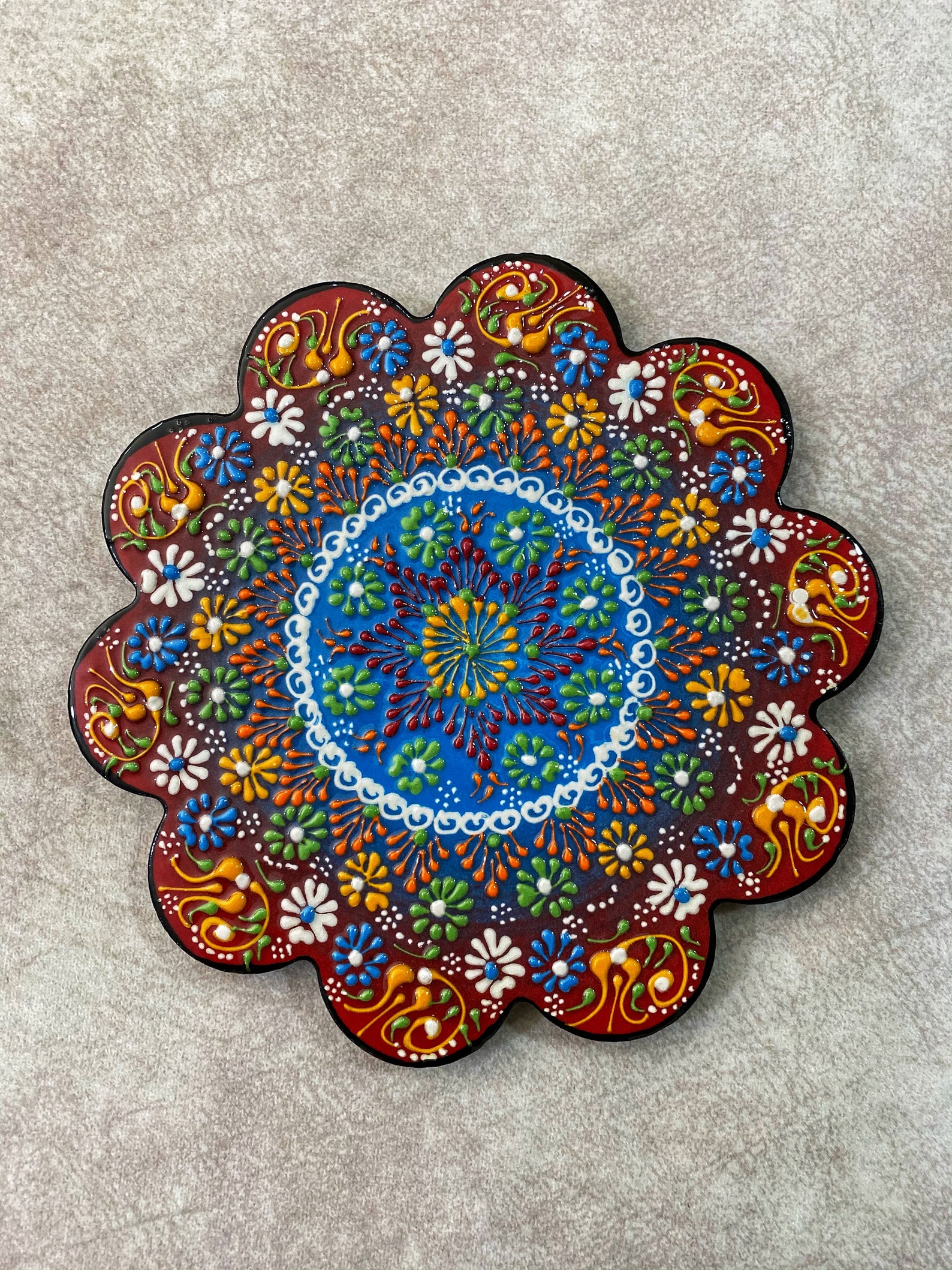 Decorative Ceramic Table Trivet 7 Tile Trivet Ceramic Etsy