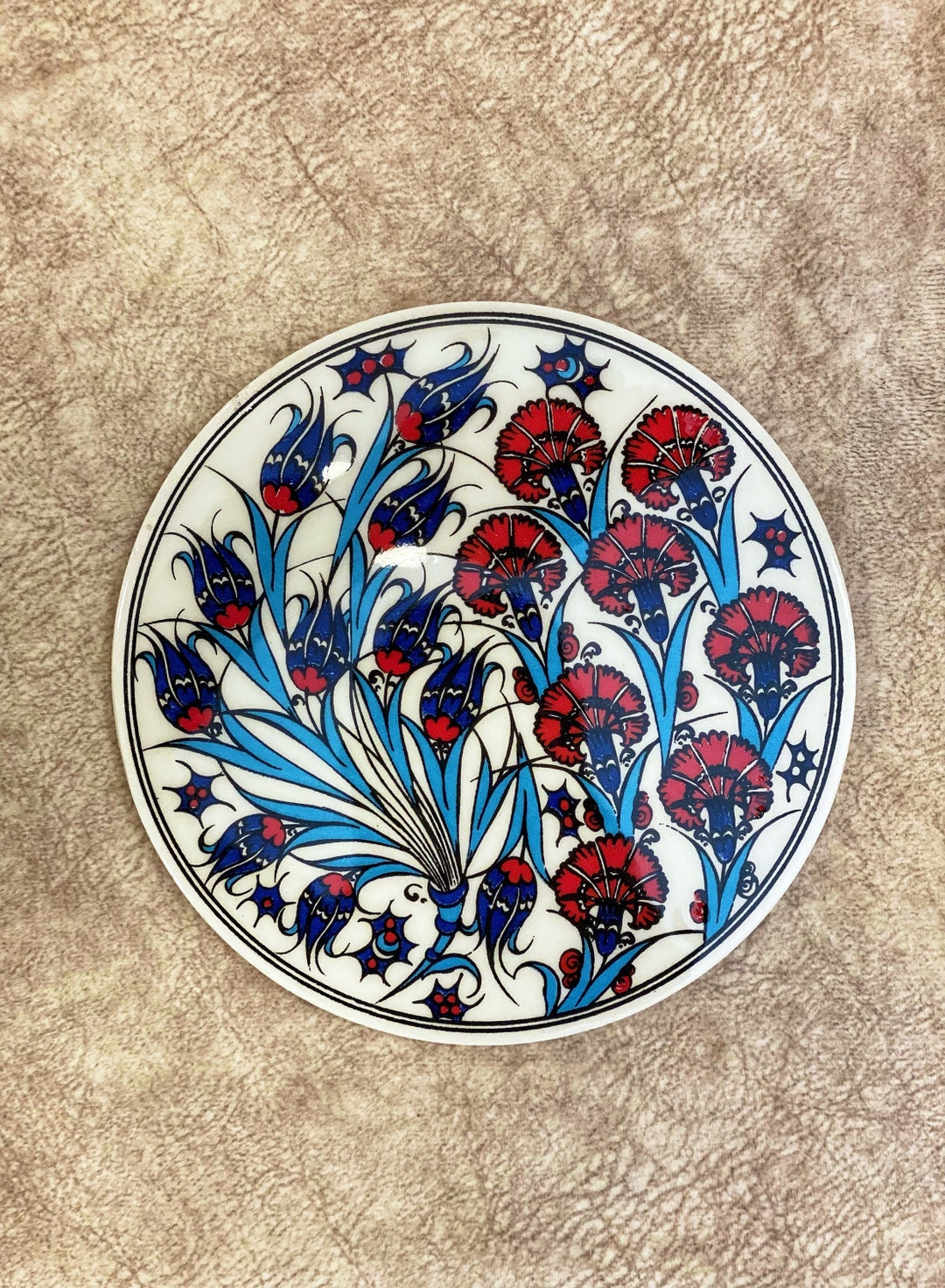 Decorative Turkish Ceramic Trivet 7, Ceramic Trivet, Ceramic Tile