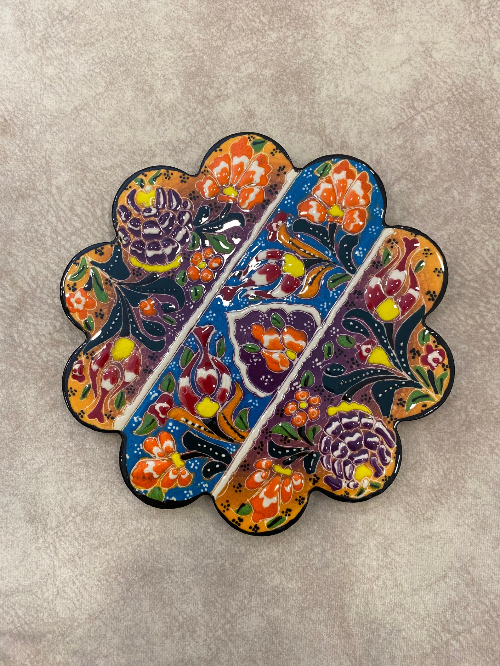 Decorative Ceramic Trivet 7 Tile Trivet Ceramic Etsy