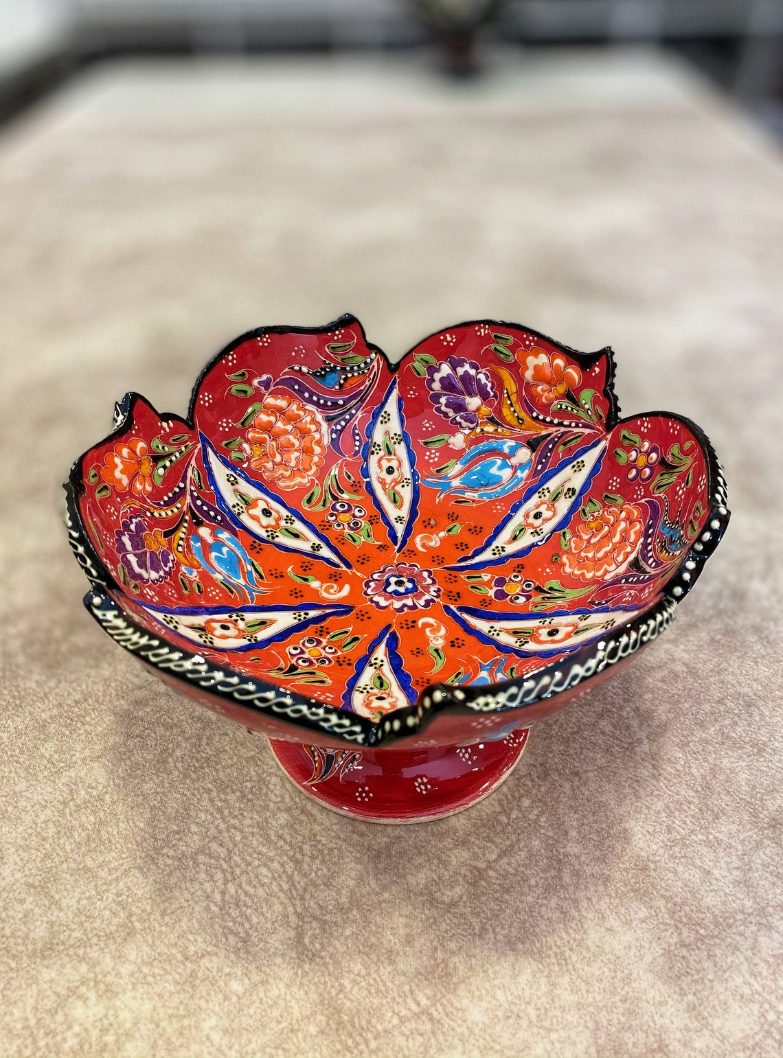 8'' Decorative Turkish Ceramic Sugar Bowl Handmade Etsy