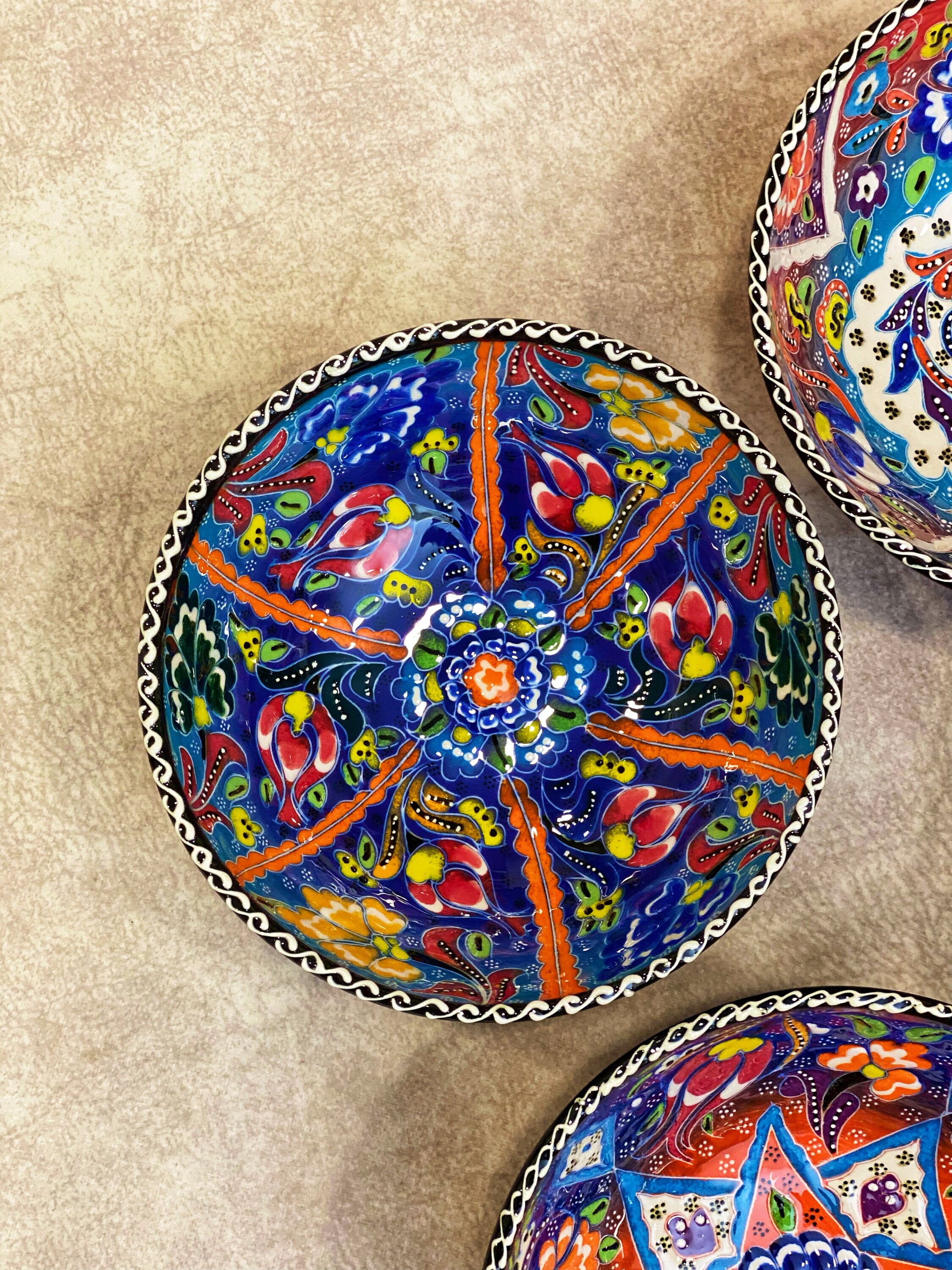 4x Decorative Ceramic Bowl Set 5.9''Handmade Turkish Etsy