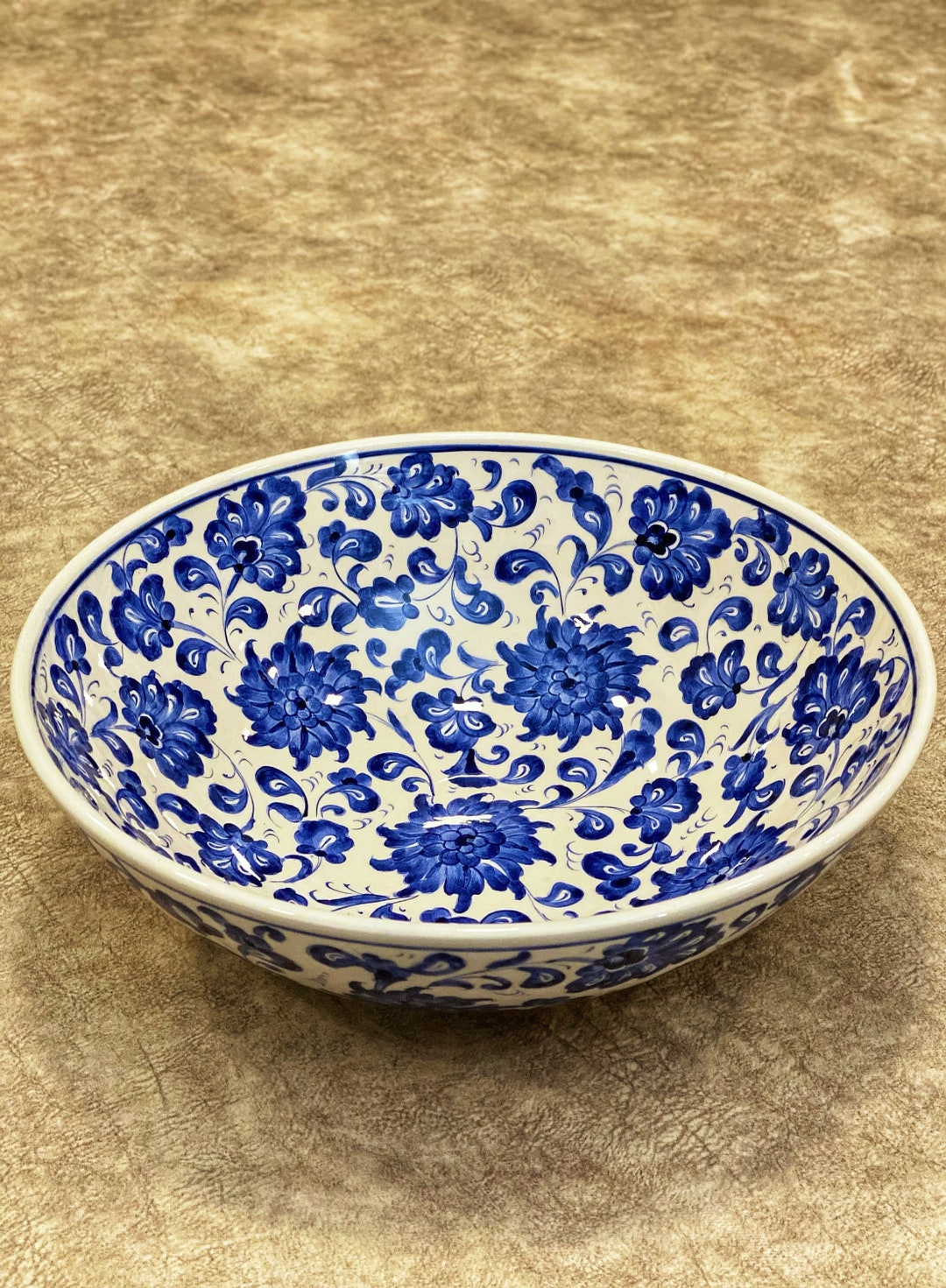 12'' Large Ceramic Salad Bowl, Large Ceramic Bowl, Ceramic Serving Bowl