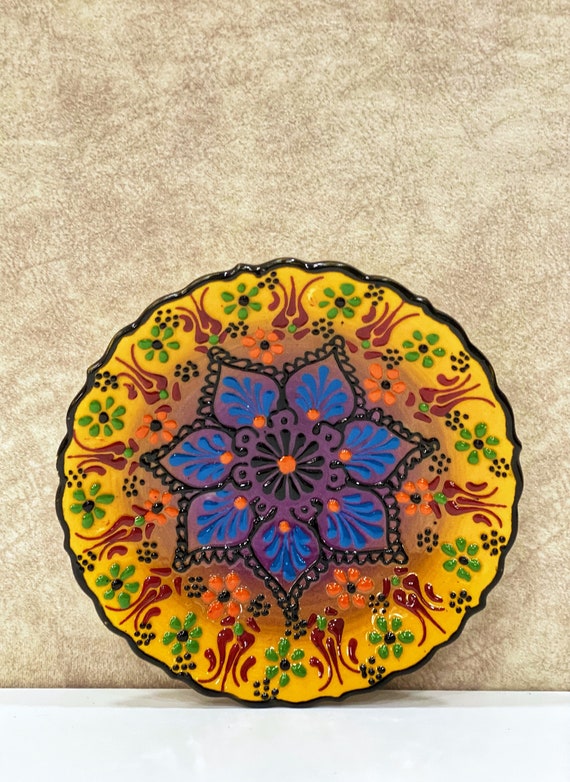 Piatto di piastrelle turco tradizionale 7 '', piatto decorativo, piatto  appeso a parete, piatti decorativi per appendere, arredamento domestico  unico, fatto a mano -  Italia