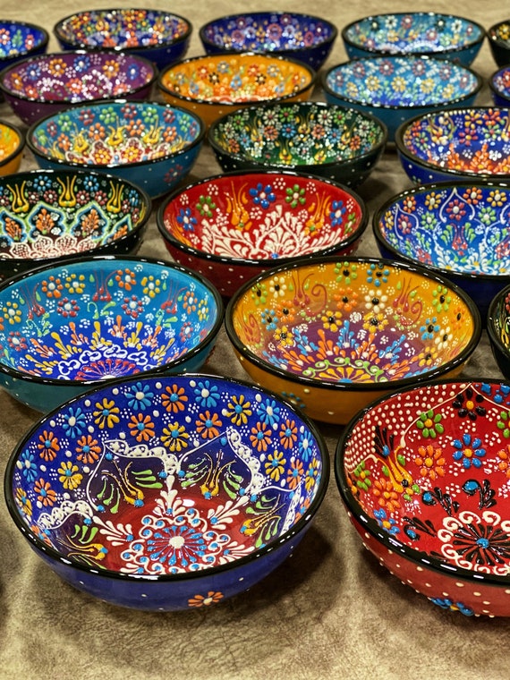Set di ciotole in ceramica turca da 3,9-5,9 pollici, set di ciotole in