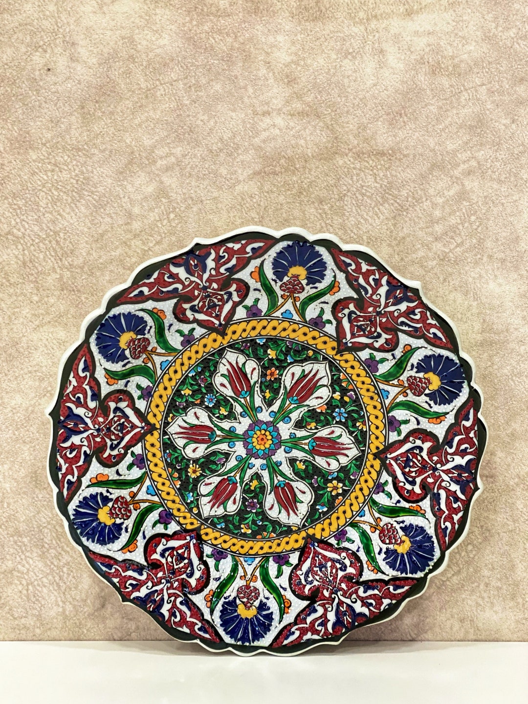 12'' Turkish Wall Plate Colorful Wall Decor Etsy