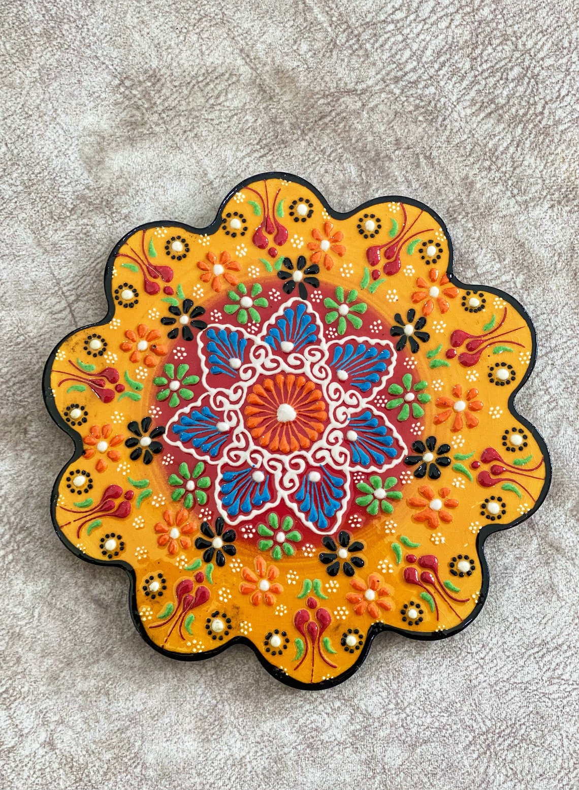 Decorative Ceramic Table Trivet 7 Tile Trivet Ceramic Etsy