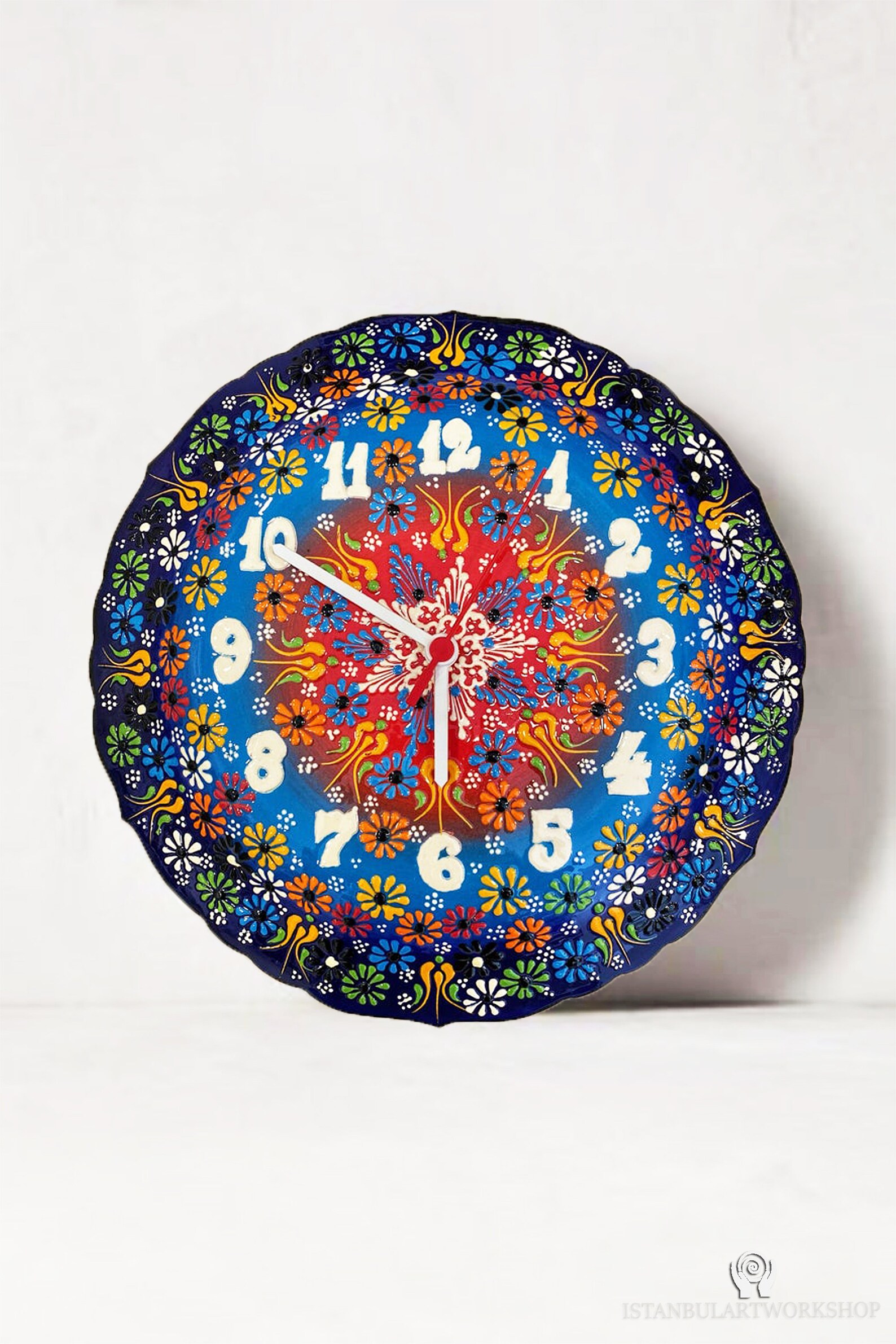 12'' Handmade Ceramic Wall Clock Decorative Ceramic Etsy