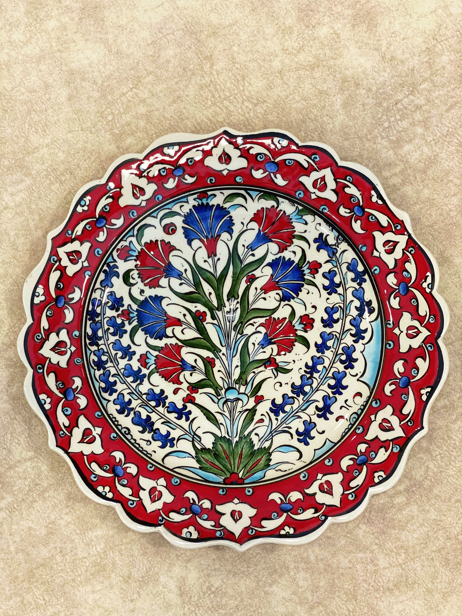 12&rsquo;&rsquo; Turkish Ceramic Wall Plate Decorative Ceramic | Etsy