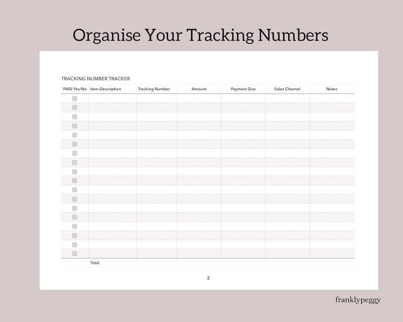Tracking Number Tracker Postage Tracker Etsy Seller Ebay Etsy