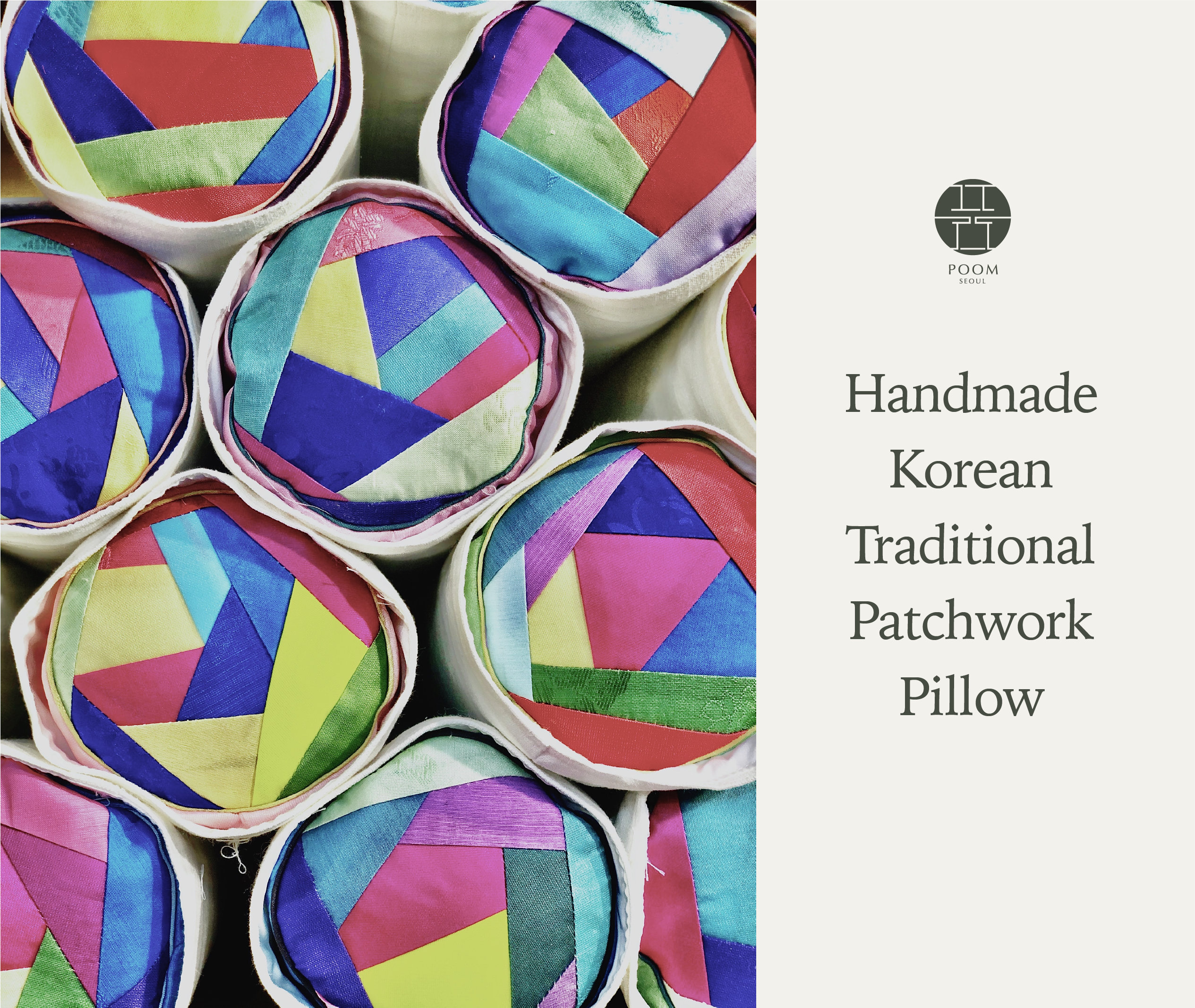 Colorful handmade patchwork pillow Korean traditional style Etsy