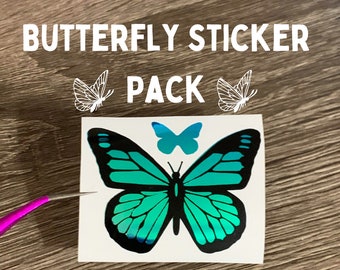 Butterfly Sticker Pack, Holographic Butterfly, Butterfly Vinyl Decal, Water Bottle Decal, Butterflies For Cups, Butterfly Car Decal