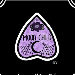 Practical Magic, Planchette Moon Child Sticker, Witchy Stickers, Pastel Goth Sticker, Purple Planchette, Magical Art, Celestial Witch