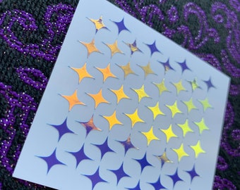 Star Stickers Holographic Vinyl // Planner Star Stickers // Journal Stickers // Resin Inclusion Stickers // 4 Point Star