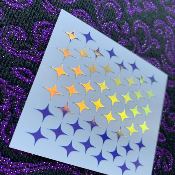 Star Stickers Holographic Vinyl // Planner Star Stickers // Journal Stickers // Resin Inclusion Stickers // 4 Point Star