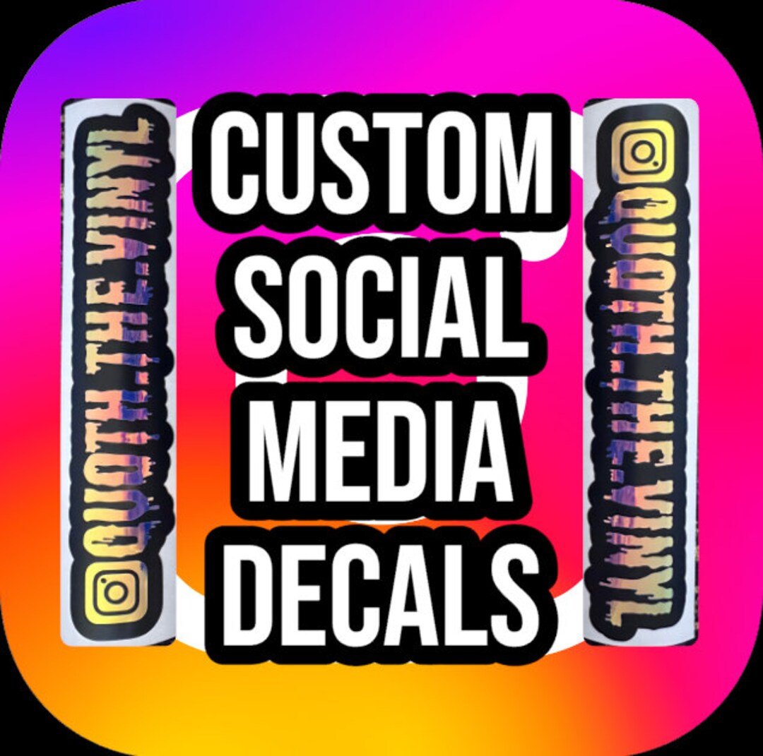 Instragram Custom Sticker Custom Instagram Vinyl Decal, Instagram Name, Tiktok Car Sticker ...