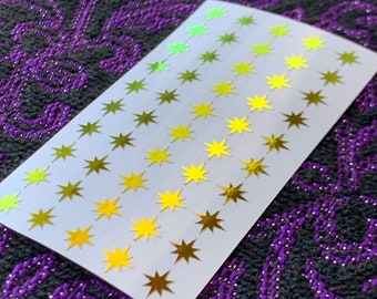 Mini Star Vinyl Planner Stickers Pack // 8mm Iridescent Stickers // Holo Star Stickers // Journal Stickers // Switch Stickers //Sticker Pack