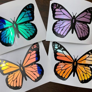 Holographic Butterfly Vinyl Decal // Custom Butterfly // Tumbler Butterfly Sticker // Color Change Butterfly Decal // Butterfly Stickers