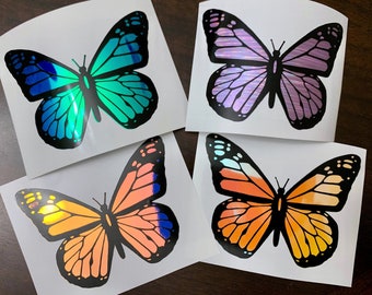 Holographic Butterfly Vinyl Decal Sticker, Custom Butterfly, Journal Butterfly Sticker, Color Change Butterfly Decal, Butterfly Stickers