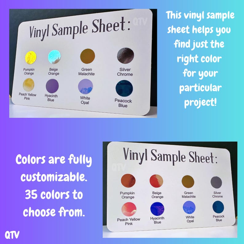 Vinyl Sample Sheet, Vinyl Dots, Holographic Colors Samples, Color ...