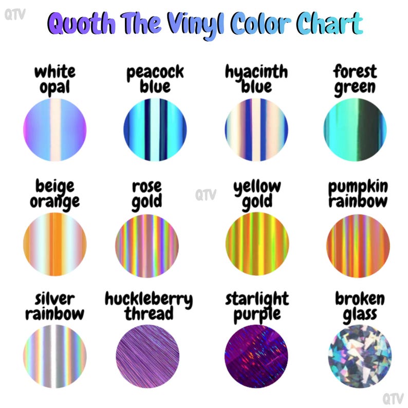 Vinyl Sample Sheet, Vinyl Dots, Holographic Colors Samples, Color ...